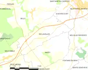 Poziția localității Esclavelles