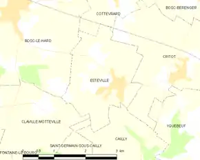 Poziția localității Esteville