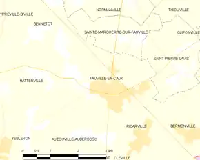 Poziția localității Fauville-en-Caux