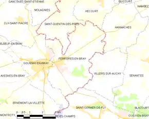 Poziția localității Ferrières-en-Bray