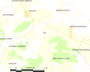 Poziția localității Fry