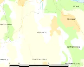 Poziția localității Ganzeville