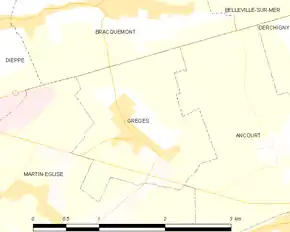 Poziția localității Grèges