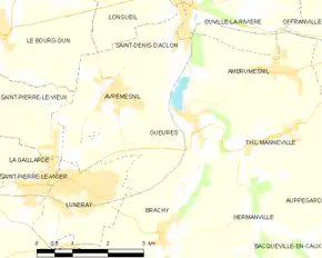 Poziția localității Gueures