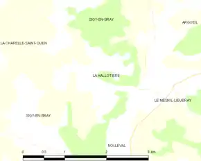 Poziția localității La Hallotière