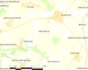 Poziția localității Harcanville