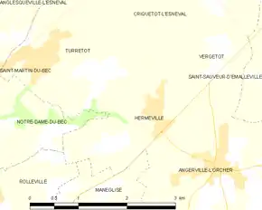 Poziția localității Hermeville