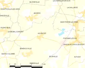 Poziția localității Houdetot