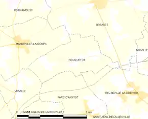 Poziția localității Houquetot