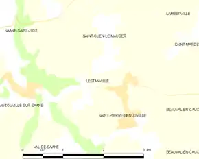 Poziția localității Lestanville