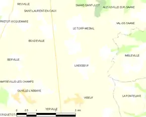 Poziția localității Lindebeuf