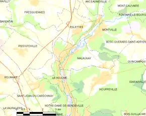 Poziția localității Malaunay