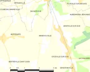 Poziția localității Manéhouville