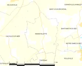 Poziția localității Mannevillette