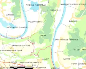 Poziția localității Mauny