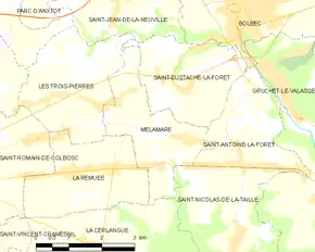 Poziția localității Mélamare