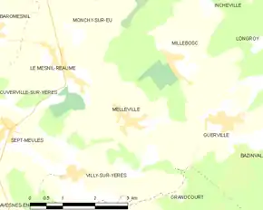 Poziția localității Melleville