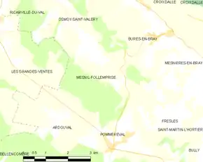 Poziția localității Mesnil-Follemprise