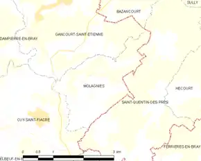 Poziția localității Molagnies