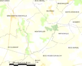 Poziția localității Montérolier