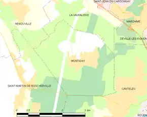 Poziția localității Montigny