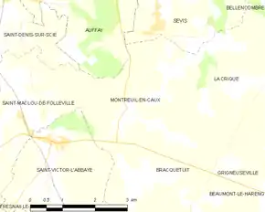 Poziția localității Montreuil-en-Caux