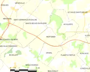 Poziția localității Mortemer