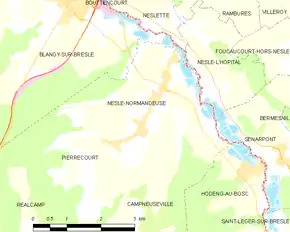 Poziția localității Nesle-Normandeuse