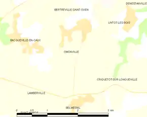 Poziția localității Omonville