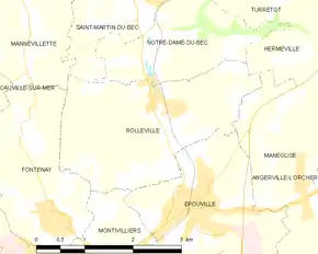 Poziția localității Rolleville