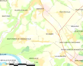 Poziția localității Roumare