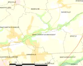 Poziția localității Saint-Laurent-de-Brèvedent