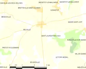 Poziția localității Saint-Laurent-en-Caux