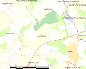 Poziția localității Morienne