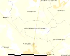 Poziția localității Sainte-Marguerite-sur-Fauville