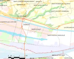 Poziția localității Sandouville