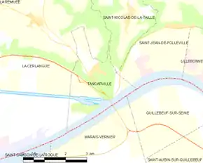 Poziția localității Tancarville