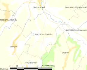 Poziția localității Touffreville-sur-Eu