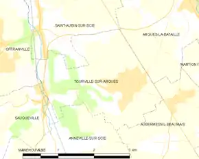 Poziția localității Tourville-sur-Arques