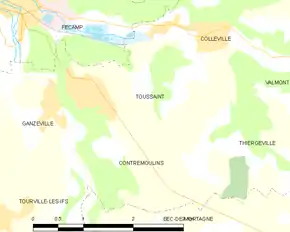 Poziția localității Toussaint