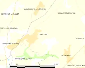 Poziția localității Turretot