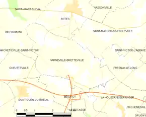 Poziția localității Varneville-Bretteville