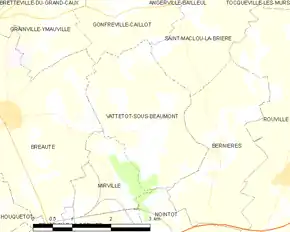 Poziția localității Vattetot-sous-Beaumont