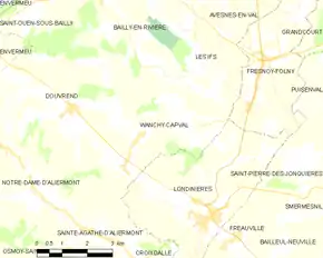 Poziția localității Wanchy-Capval