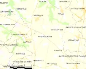 Poziția localității Ypreville-Biville