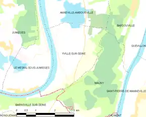 Poziția localității Yville-sur-Seine