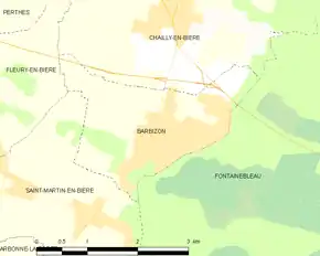 Poziția localității Barbizon