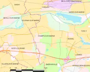 Poziția localității Champs-sur-Marne