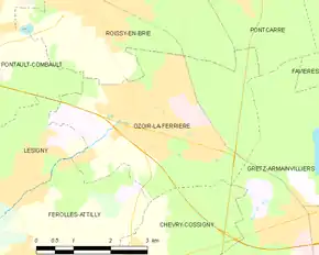 Poziția localității Ozoir-la-Ferrière