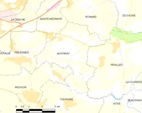 Poziția localității Aigonnay